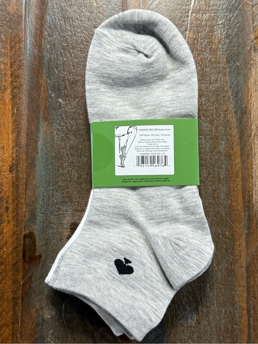 kate spade New York 3 Pair Pack Cotton Blend Lemon Quarter Socks NWT - Picture 3 of 3